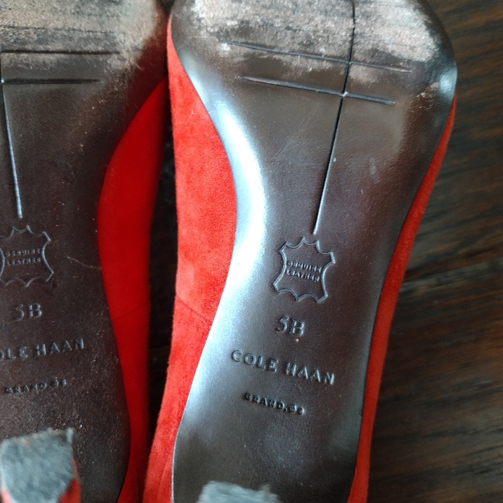 Cole Haan Red Suede Heels - Picture 10 of 10